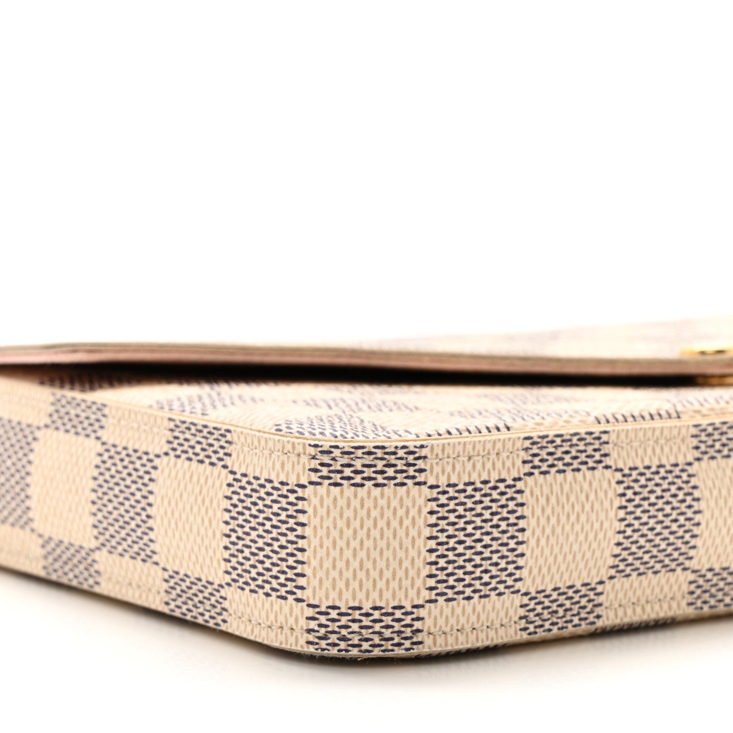 Louis Vuitton Damier Azur Pochette Felicie Chain Wallet Rose Ballerine 9 of 10