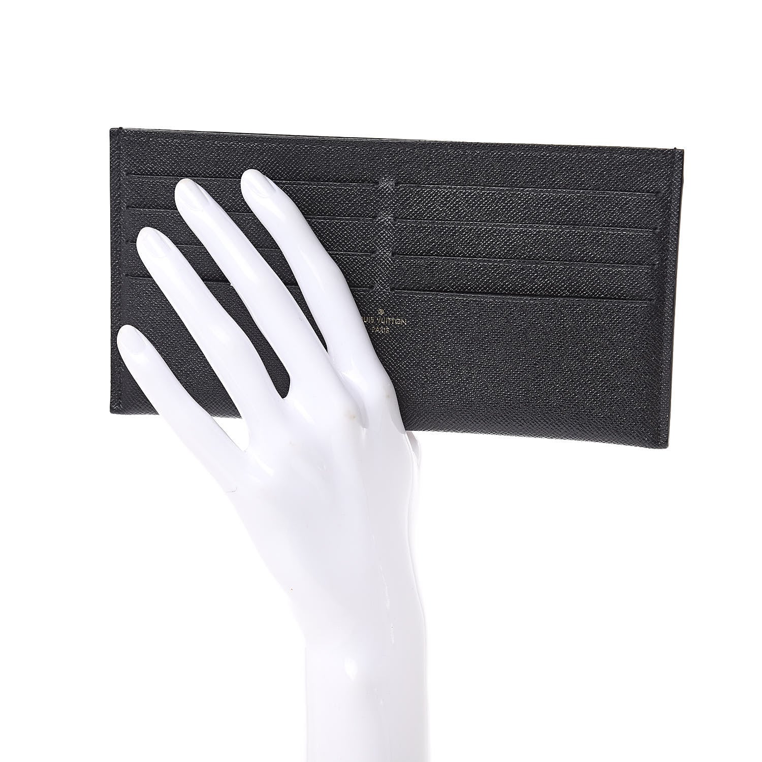 Louis Vuitton Calfskin Felicie Chain Wallet Card Holder Insert Black 2 of 7