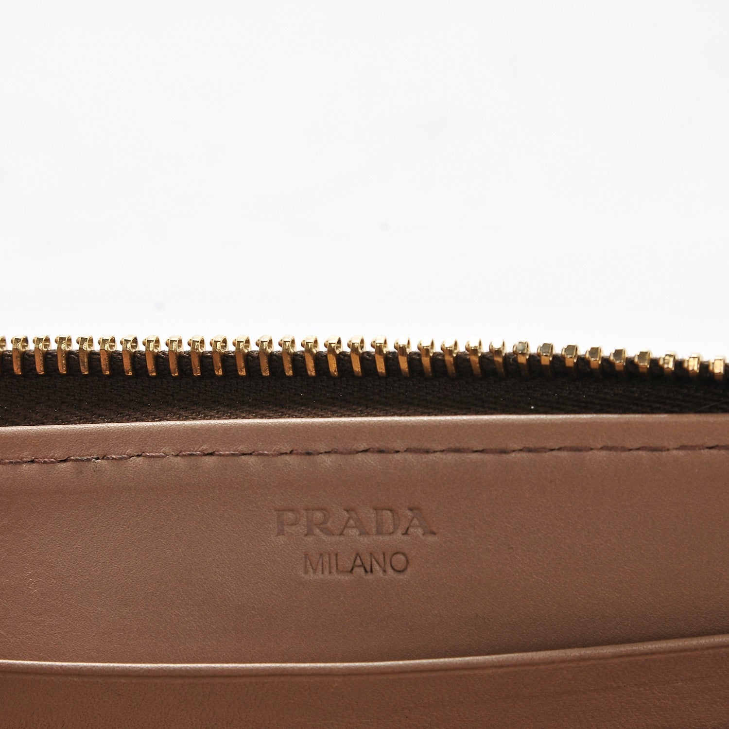 Prada Craquele Zip Around Wallet Talco 6 of 7