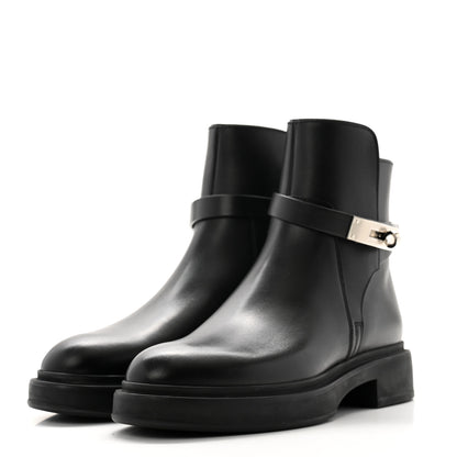 Hermes Calfskin Veo Ankle Boots 35 Black 3 of 9