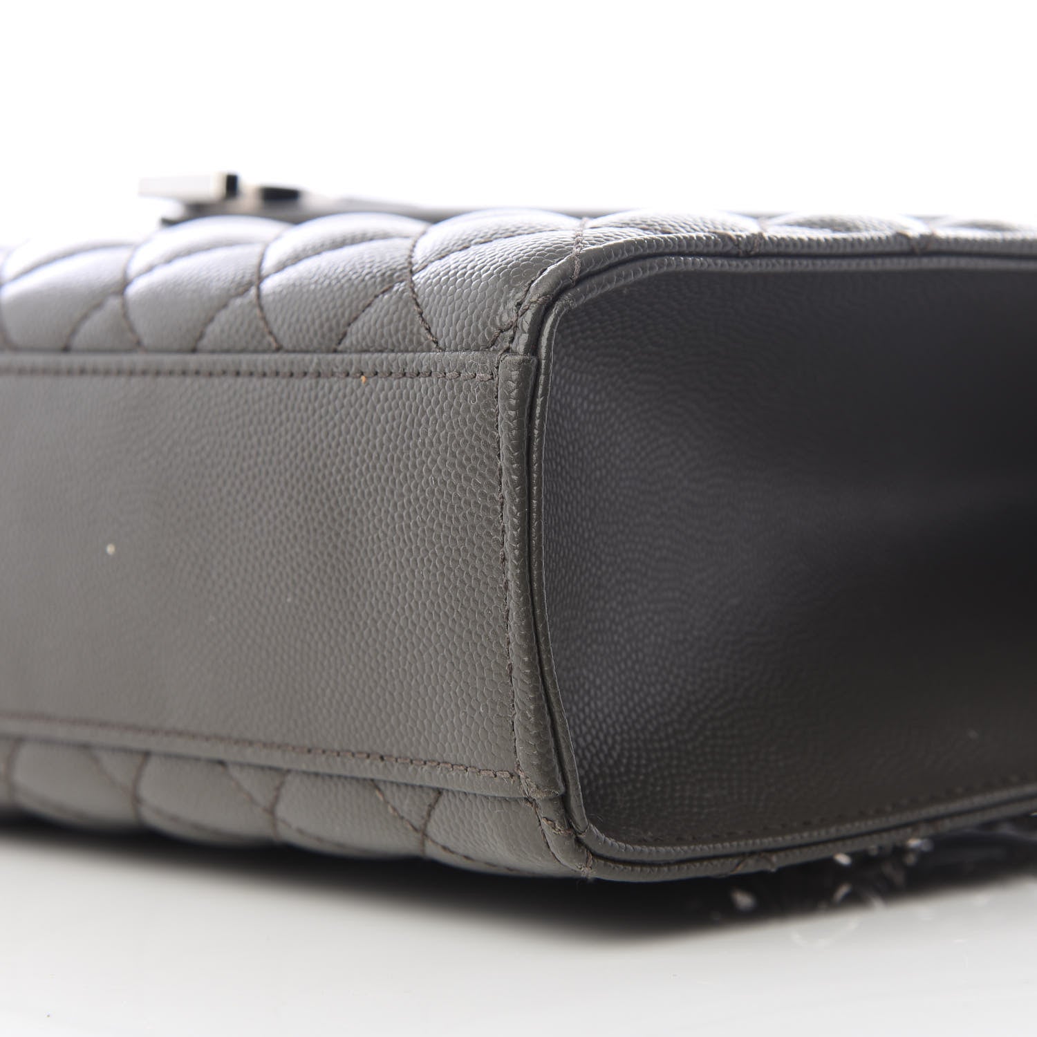 Saint Laurent Grain De Poudre Textured Mixed Matelasse Large Triquilt Monogram Satchel Earth 6 of 8