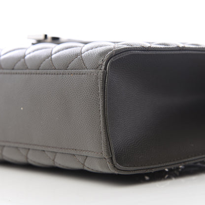Saint Laurent Grain De Poudre Textured Mixed Matelasse Large Triquilt Monogram Satchel Earth 6 of 8