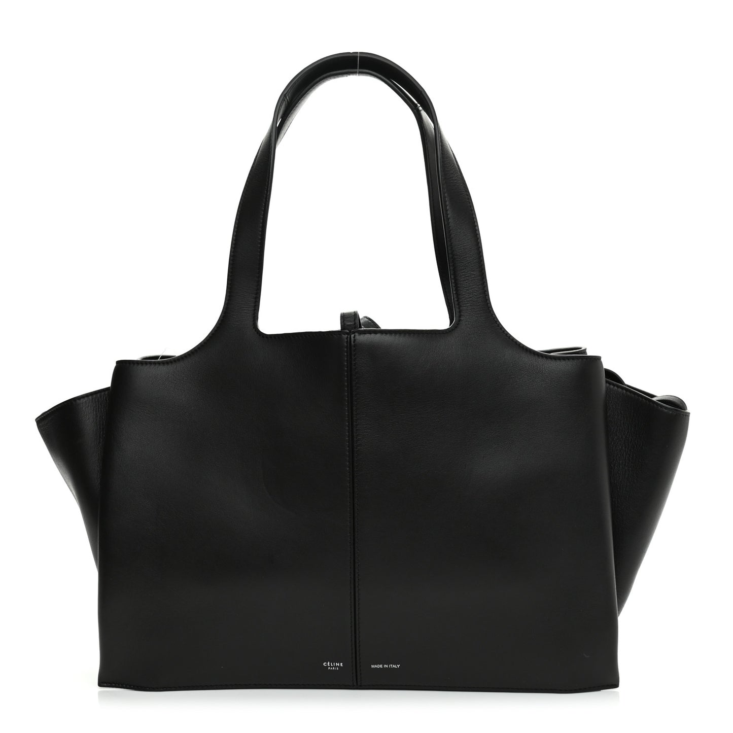 Smooth Calfskin Small Tri-Fold Shoulder Bag Black
