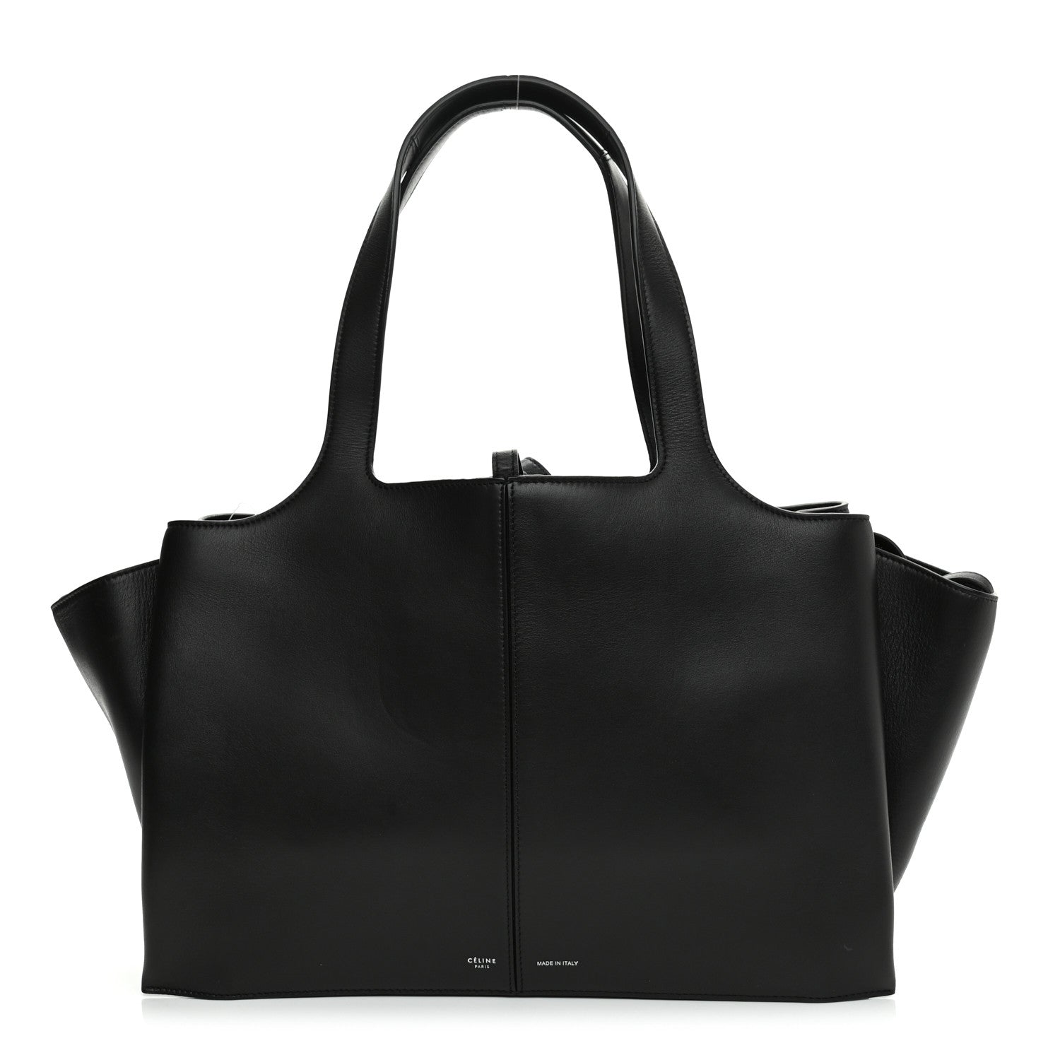 Celine Smooth Calfskin Small Tri-Fold Shoulder Bag Black 1 of 10