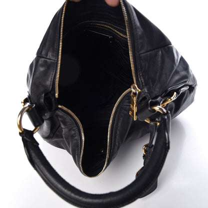 Prada Soft Calfskin Hobo Black 5 of 11