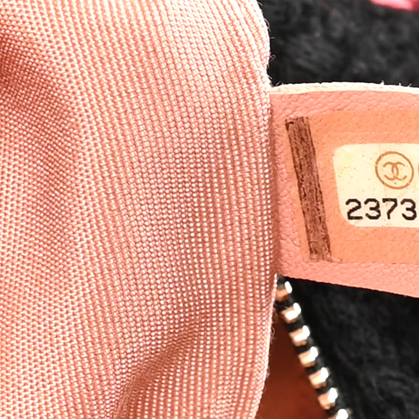 Tweed Front Pocket Backpack Black Pink