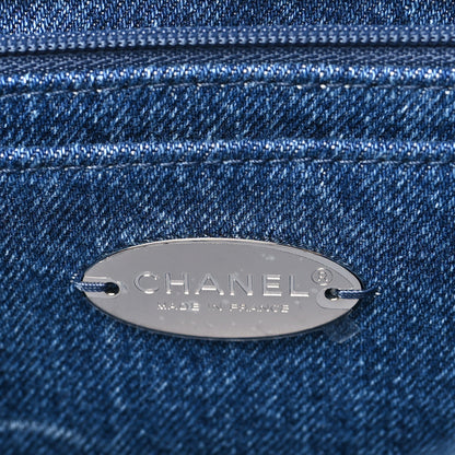 Chanel Denim Quilted CC Print Jumbo Single Flap Blue 6 of 10