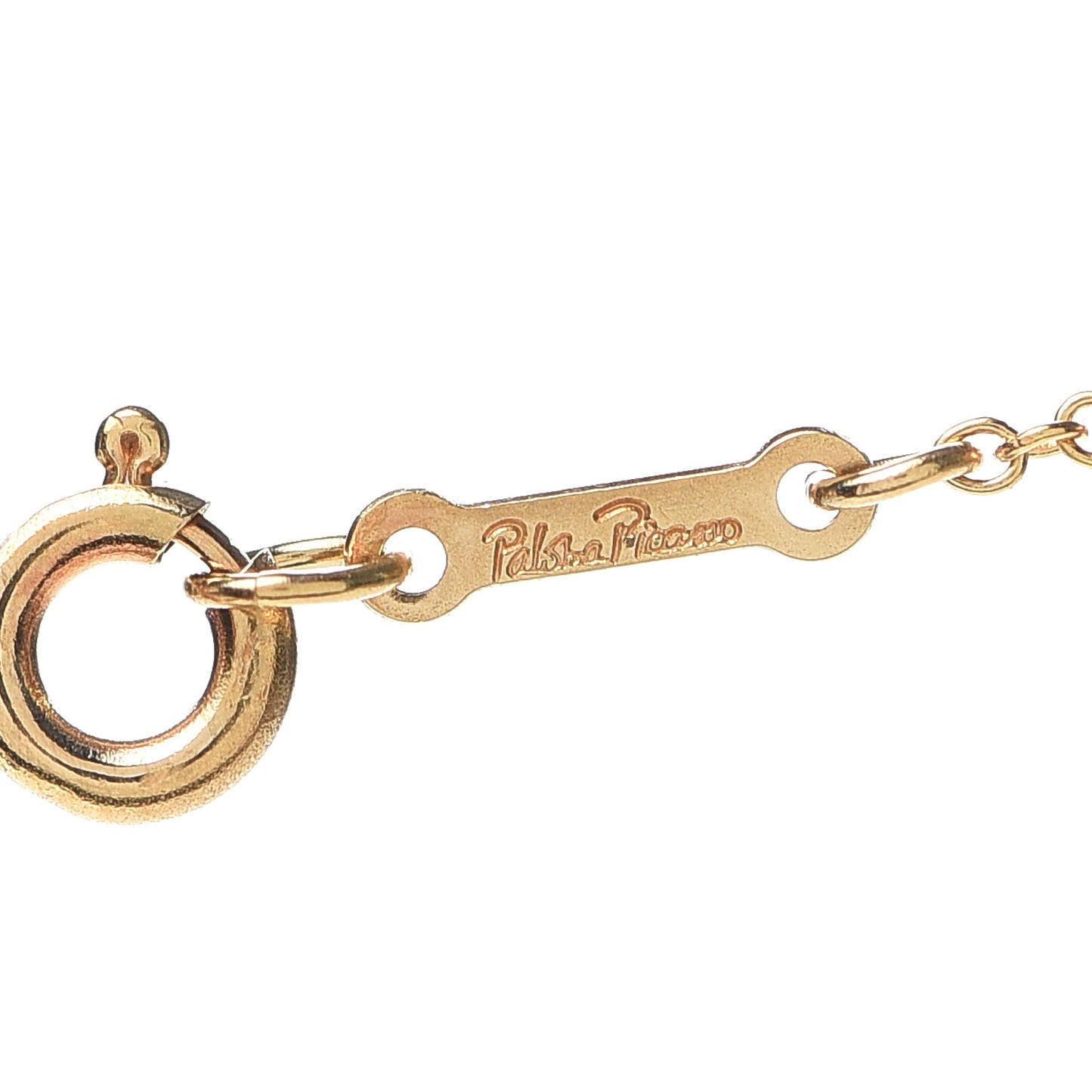 18K Yellow Gold Platinum Diamond Mini Paloma Picasso Graffiti X Pendant Necklace