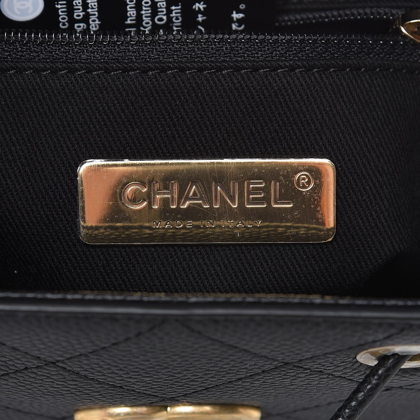Grained Calfskin Stitched Small Drawstring Bag Black
