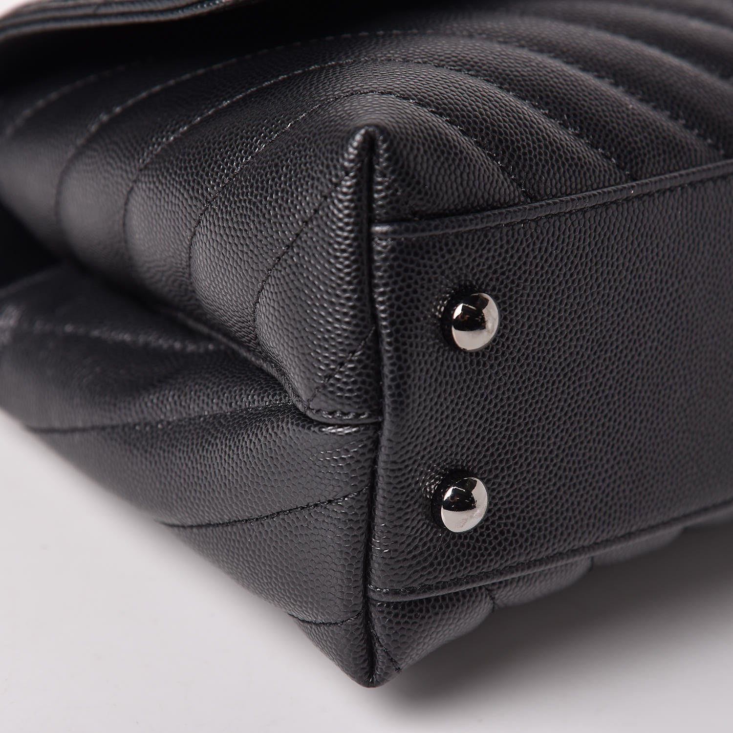 Chanel Caviar Chevron Quilted Mini Coco Handle Flap Black 9 of 10