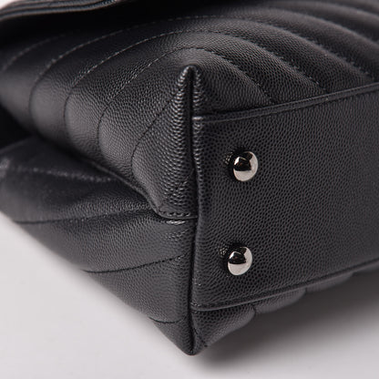 Chanel Caviar Chevron Quilted Mini Coco Handle Flap Black 9 of 10