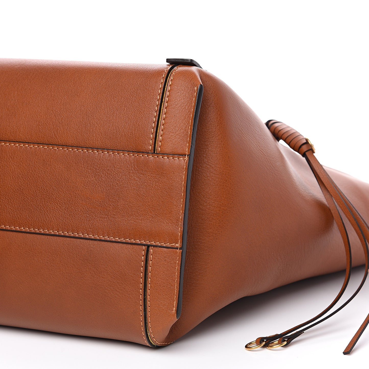 Smooth Calfskin Medium Milo Shopping Tote Caramel