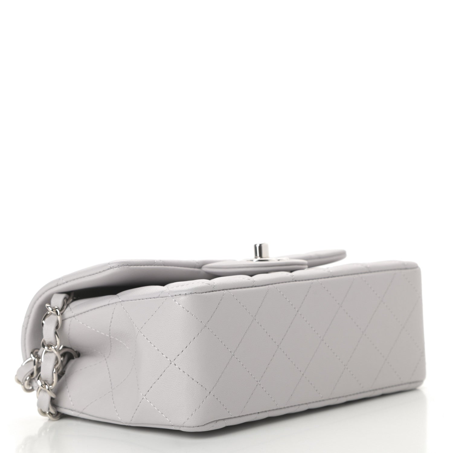 Chanel Lambskin Quilted Mini Rectangular Flap Grey 4 of 11