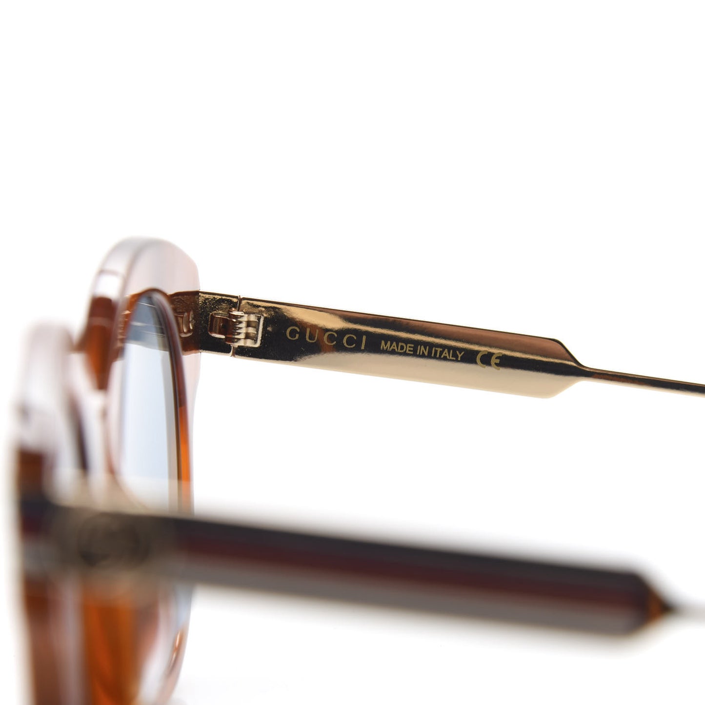 Acetate Round Frame Web Sunglasses GG0282SA Tortoise