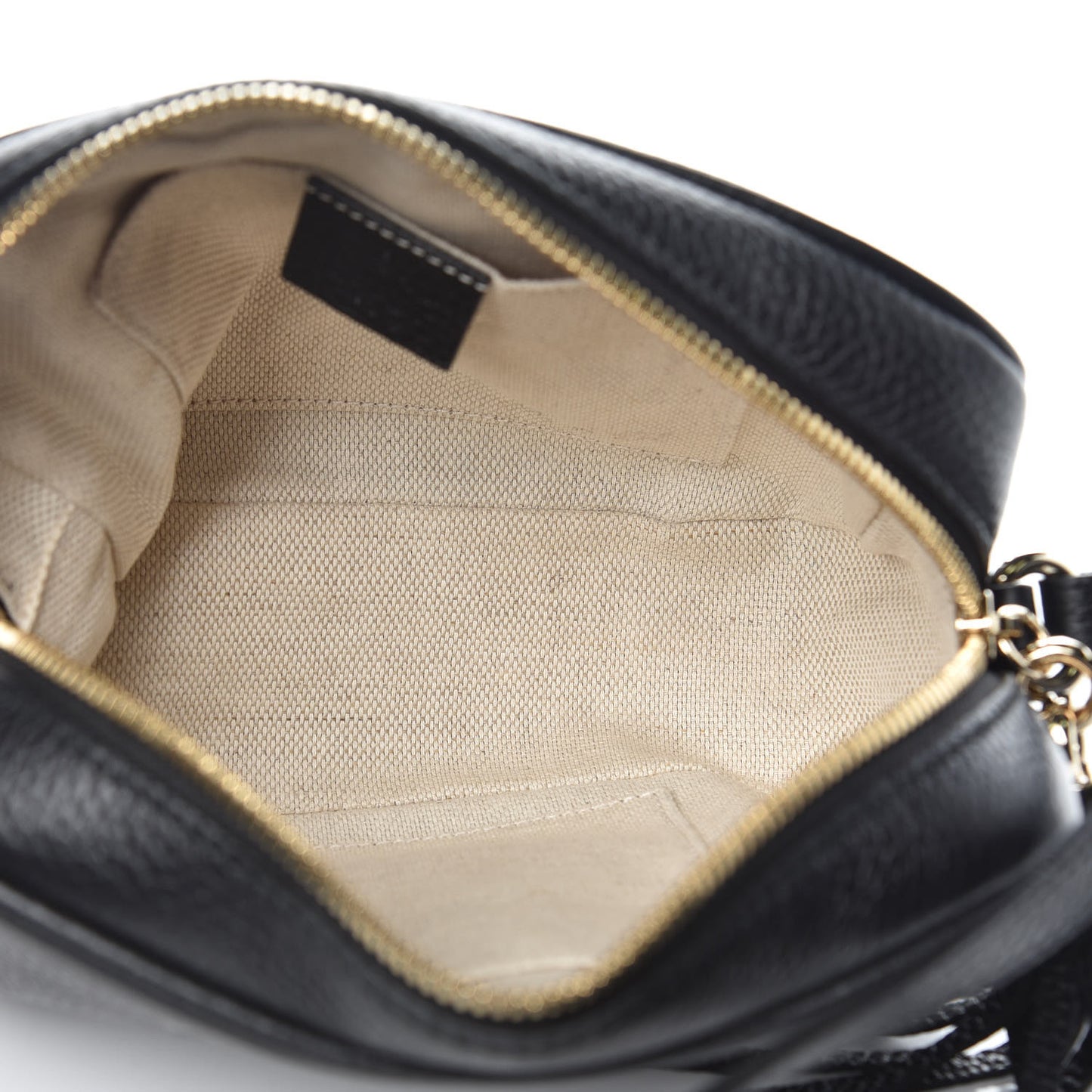 Pebbled Calfskin Small Soho Disco Bag Black