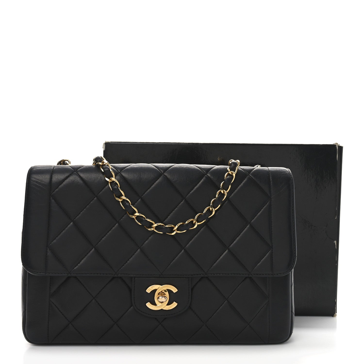 Chanel Lambskin Quilted Medium Single Flap Black 11 of 11
