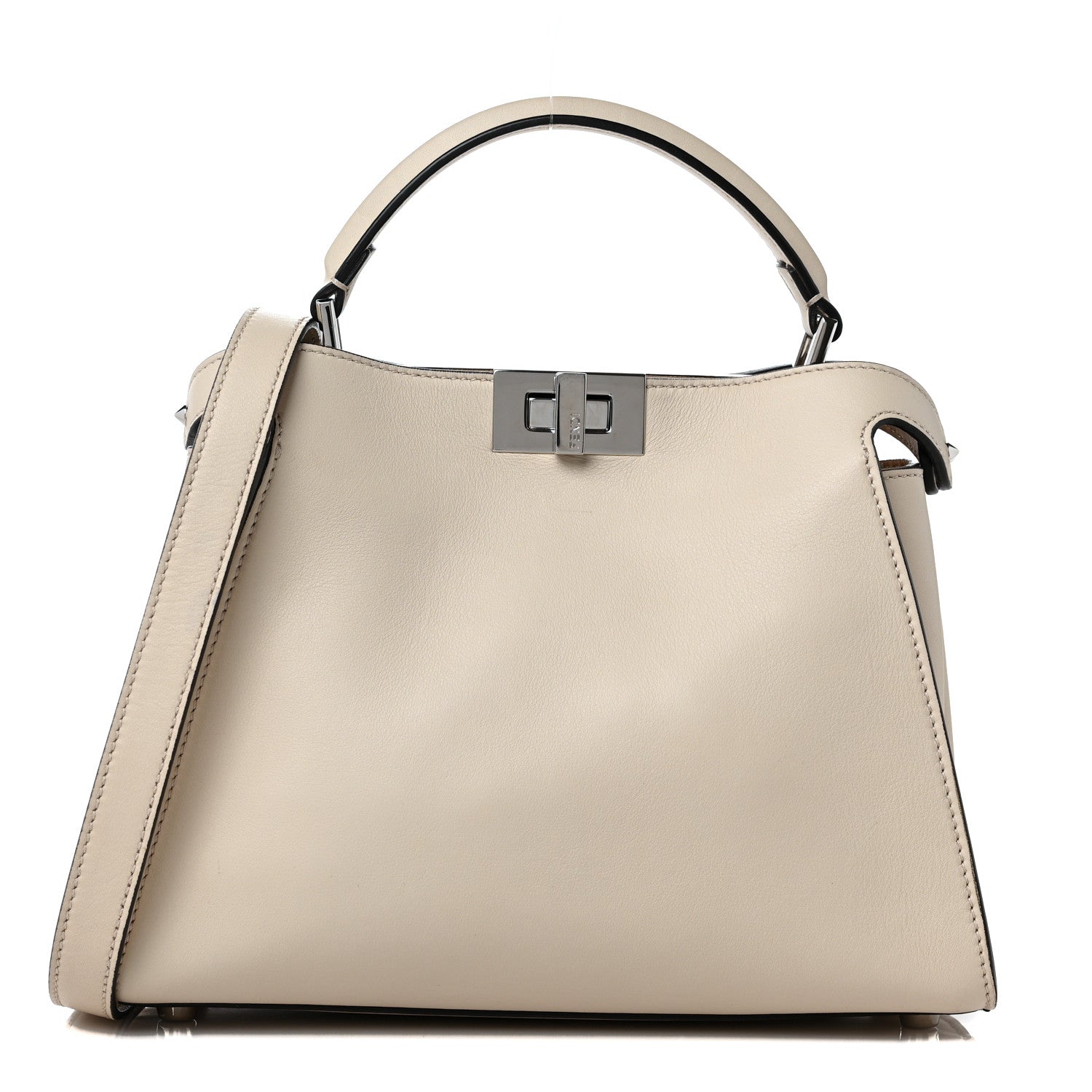 Fendi Vitello Tahiti Burro Medium Peekaboo Iconic Essentially Satchel Camelia Makeup 1 of 8