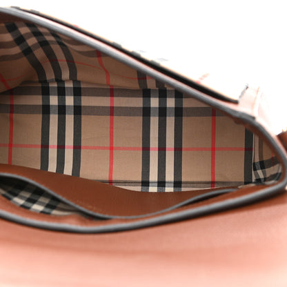 Burberry Calfskin Vintage Check Note Crossbody Bag Tan 5 of 14