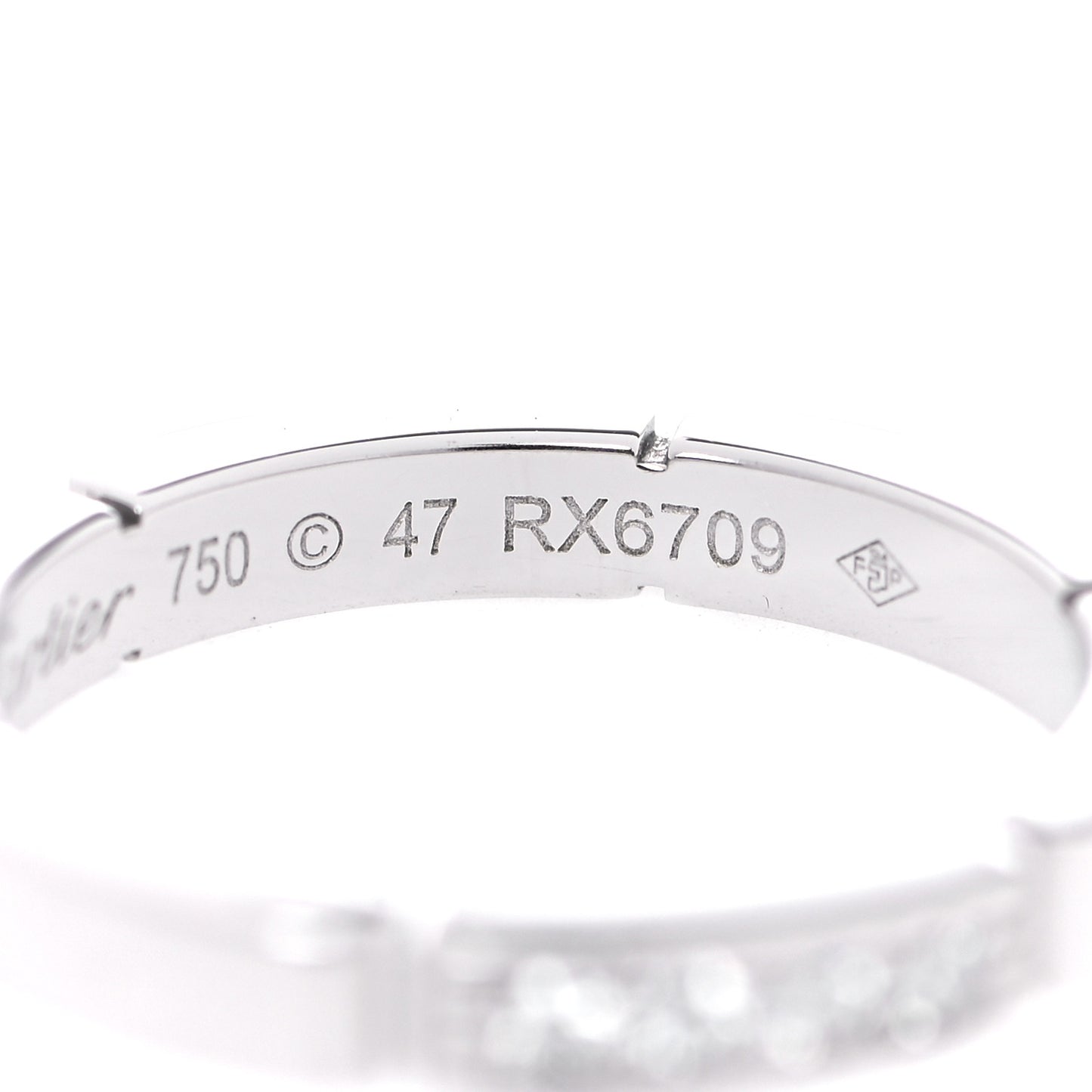 18K White Gold Diamond Maillon Panthere Wedding Band Ring 47 4