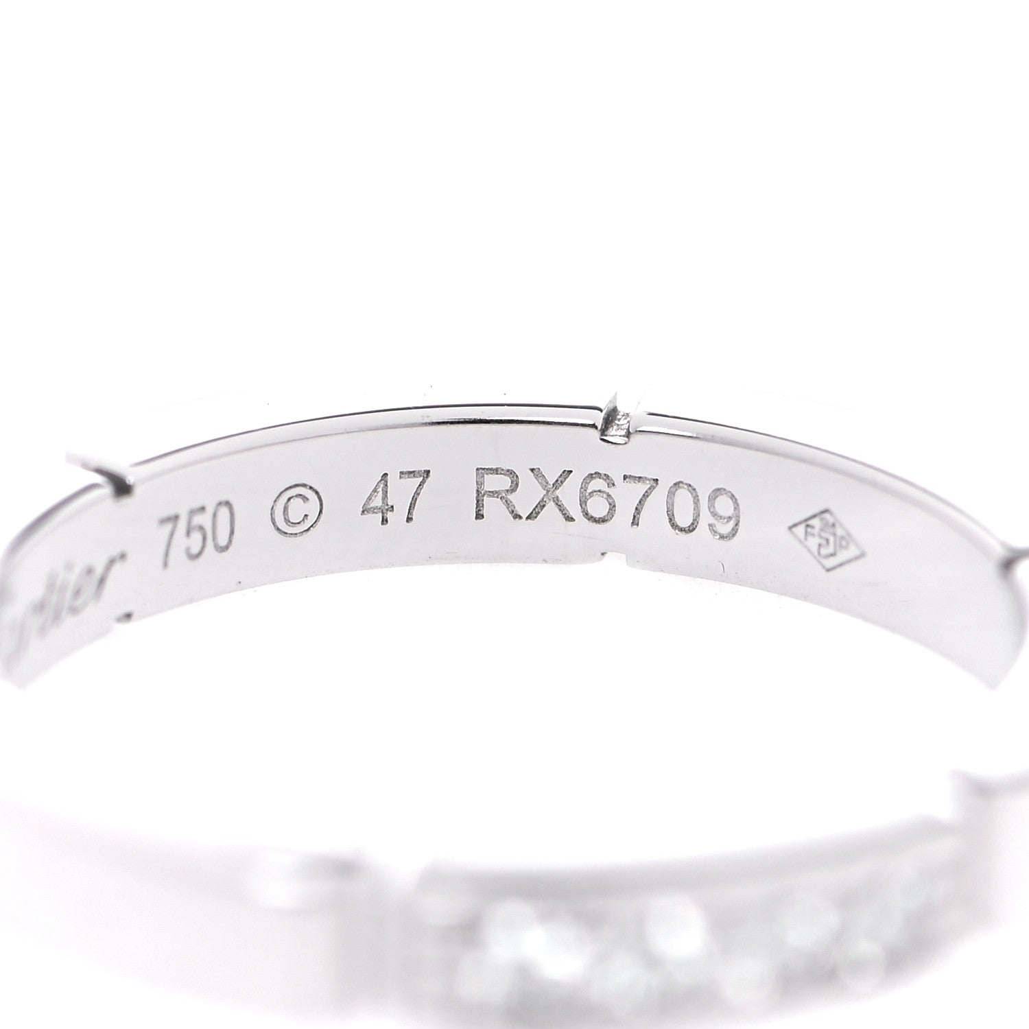 Cartier 18K White Gold Diamond Maillon Panthere Wedding Band Ring 47 4 6 of 6