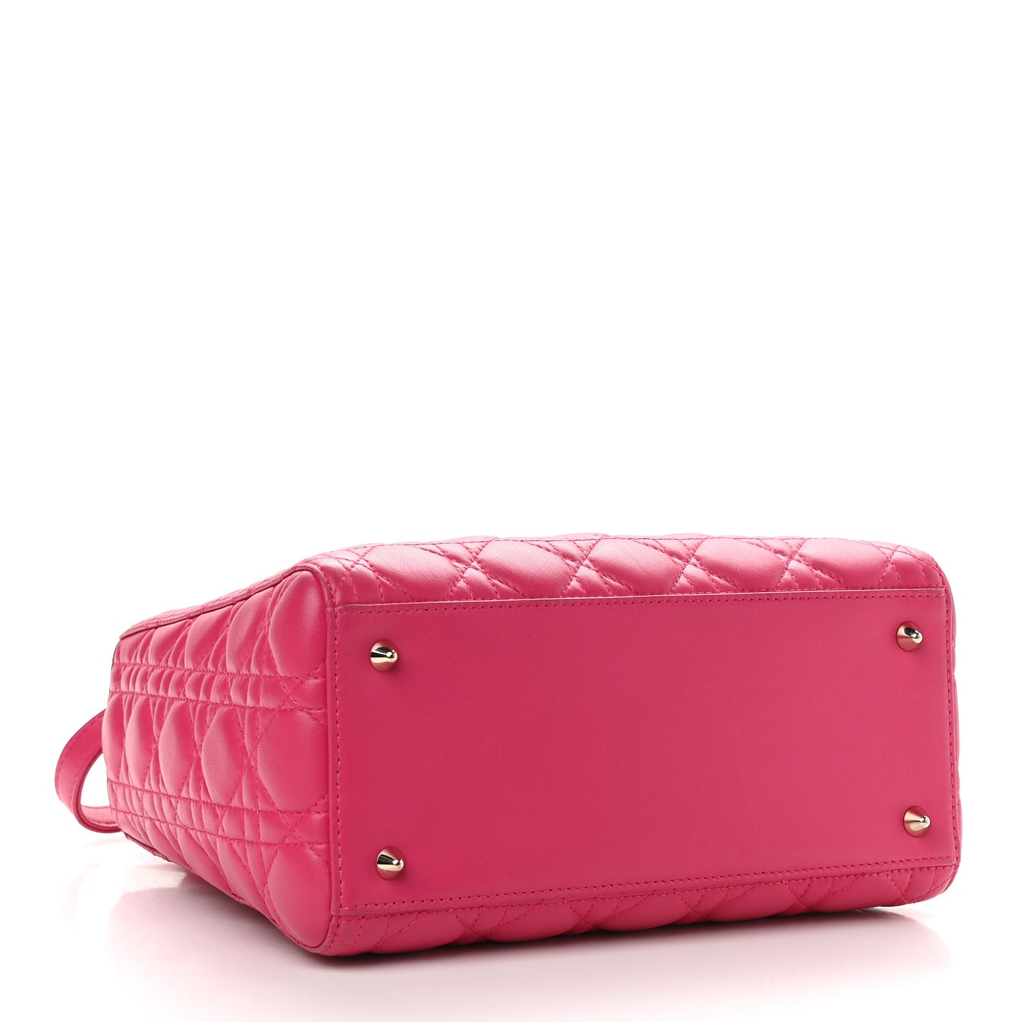 Lambskin Cannage Medium Lady Dior Fuchsia