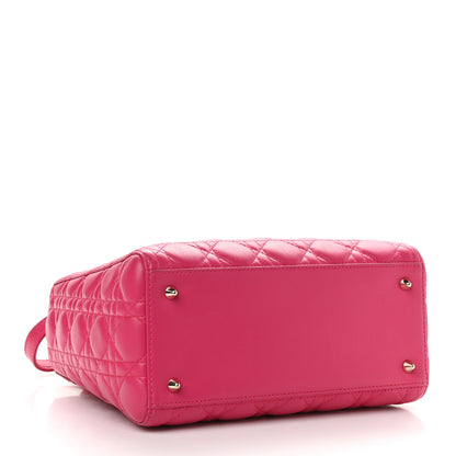 Christian Dior Lambskin Cannage Medium Lady Dior Fuchsia 4 of 8