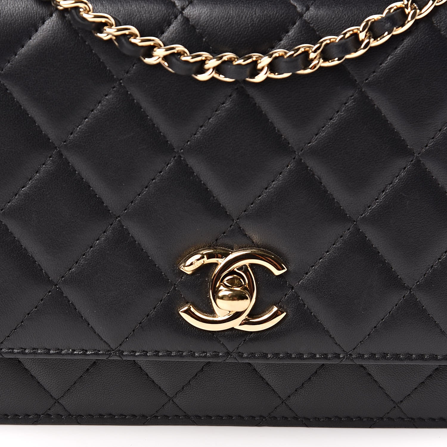 Chanel Lambskin Quilted Trendy CC Wallet On Chain WOC Black 13 of 13