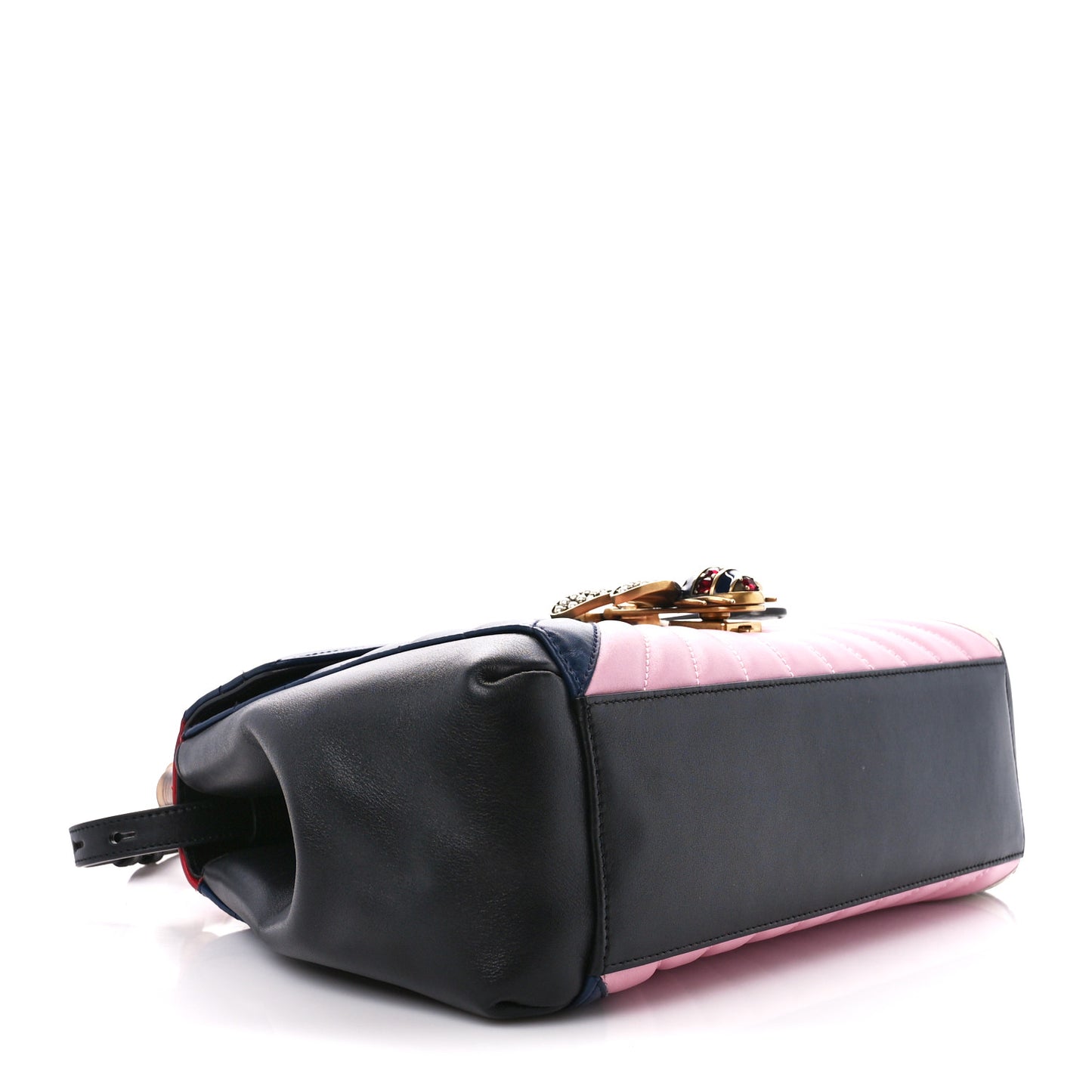 Calfskin Bamboo Trapuntata Queen Margaret Top Handle Bag Blue Agata Hibiscus Red Mystic White Sugar Pink