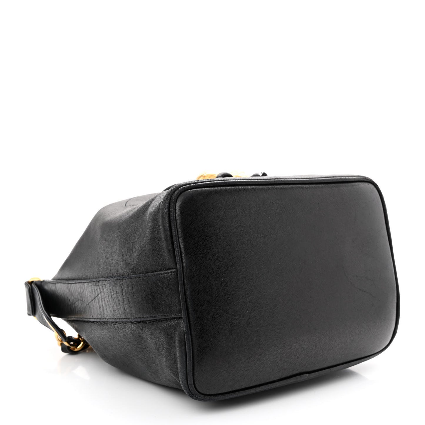 Lambskin CC Drawstring Bag Black