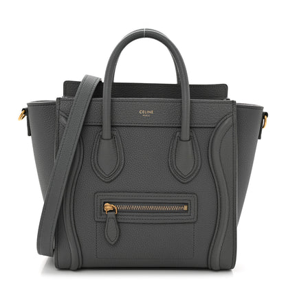 Celine Drummed Calfskin Nano Luggage  Kohl 1 of 10