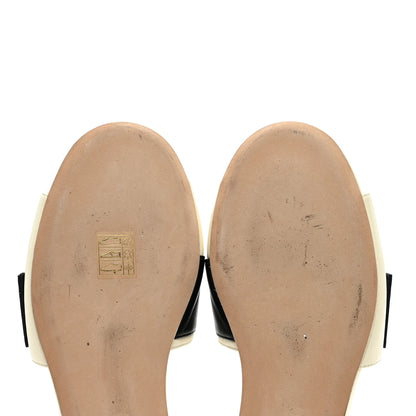 Chanel Lambskin Pearl Crystal CC Mules Sandals 39.5 Ivory Black 7 of 10