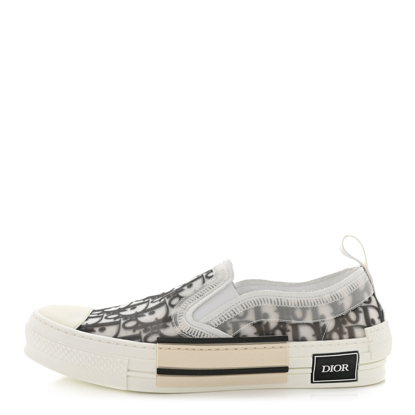 Technical Canvas Oblique Mens B23 Slip On Sneakers 42 Black White