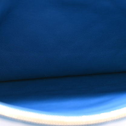 Chanel Lambskin Quilted Large Flap Cosmetic Case Blue 6 of 11