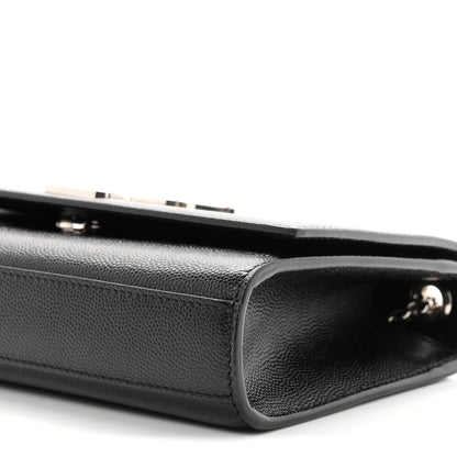 Saint Laurent Grain De Poudre Small Classic Monogram Kate Satchel Black 10 of 11