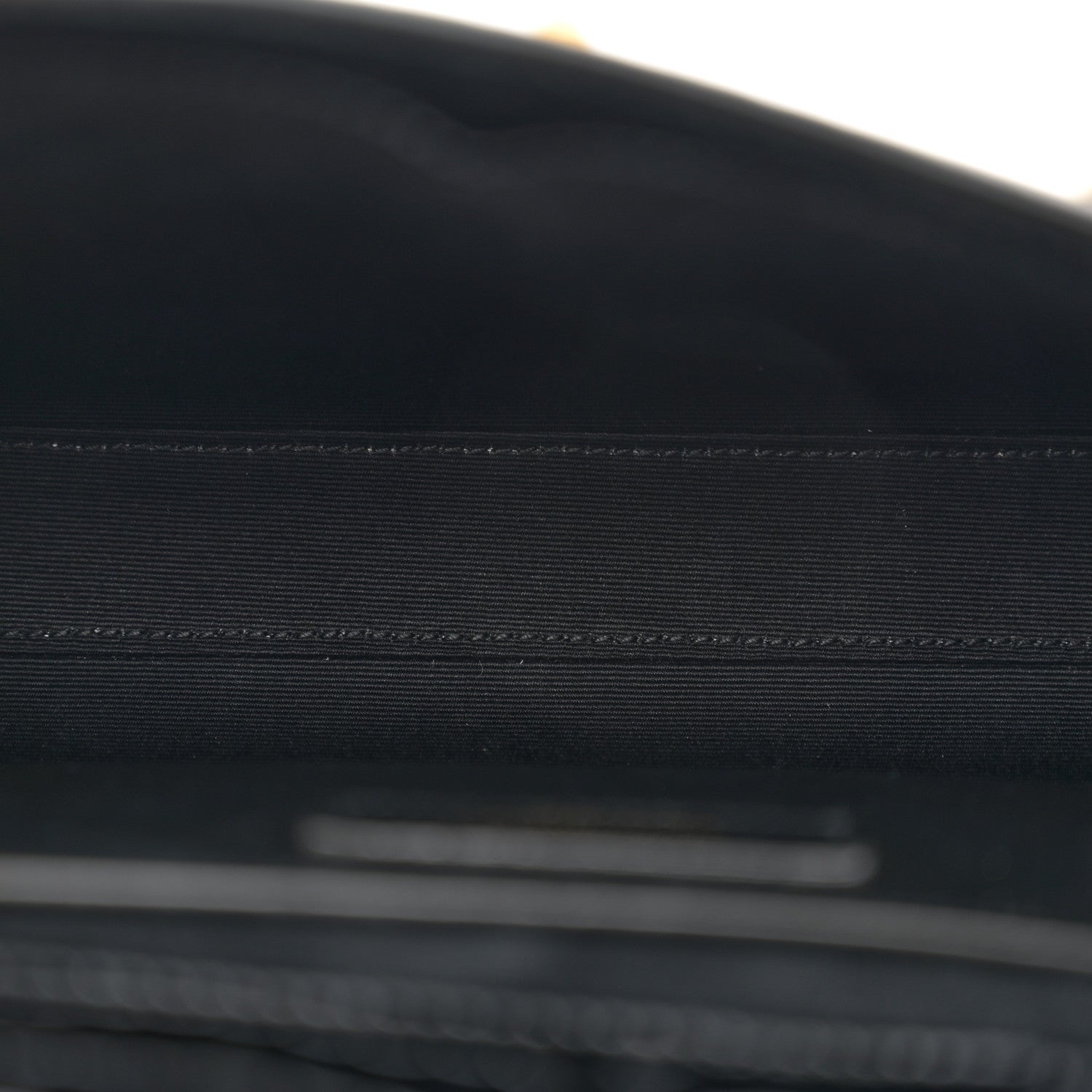 Saint Laurent Shiny Calfskin Crocodile Embossed Small Manhattan Baguette Black 5 of 11