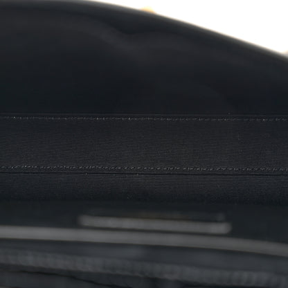 Saint Laurent Shiny Calfskin Crocodile Embossed Small Manhattan Baguette Black 5 of 11