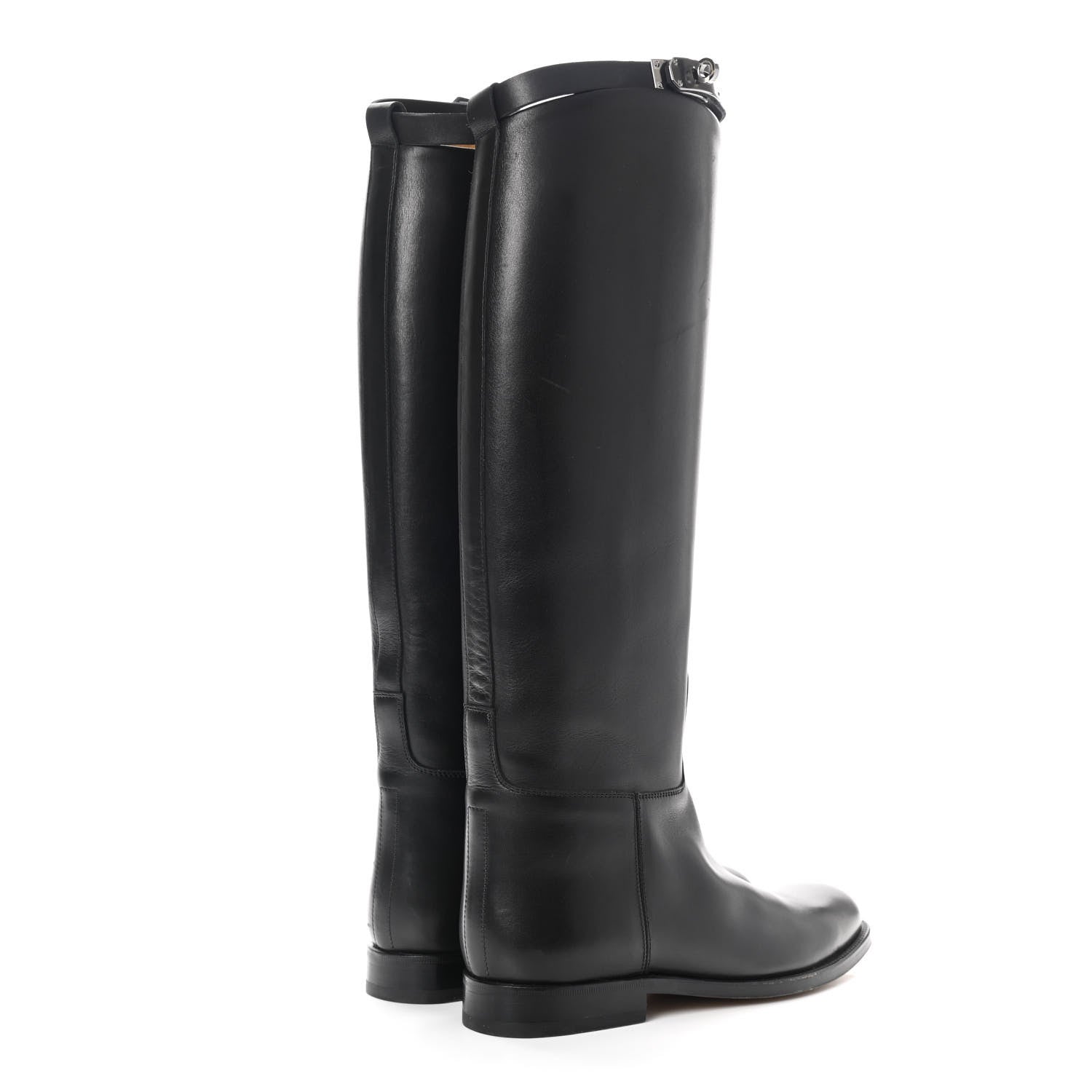 Hermes Box Kelly Jumping Boots 37 Black 4 of 23