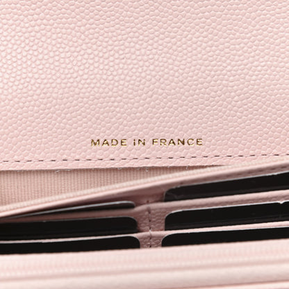 Chanel Caviar Quilted Large Gusset Flap Wallet Light Pink 7 of 9