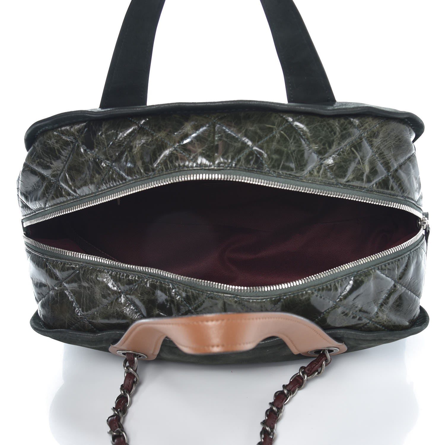 Chanel Iridescent Calfskin In The Mix Bowler Green 5 of 7