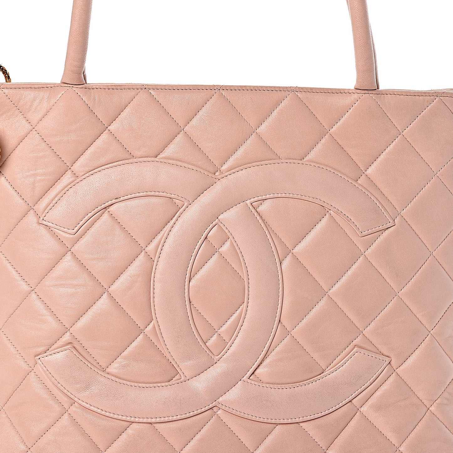 Lambskin Quilted Medallion Tote Pink