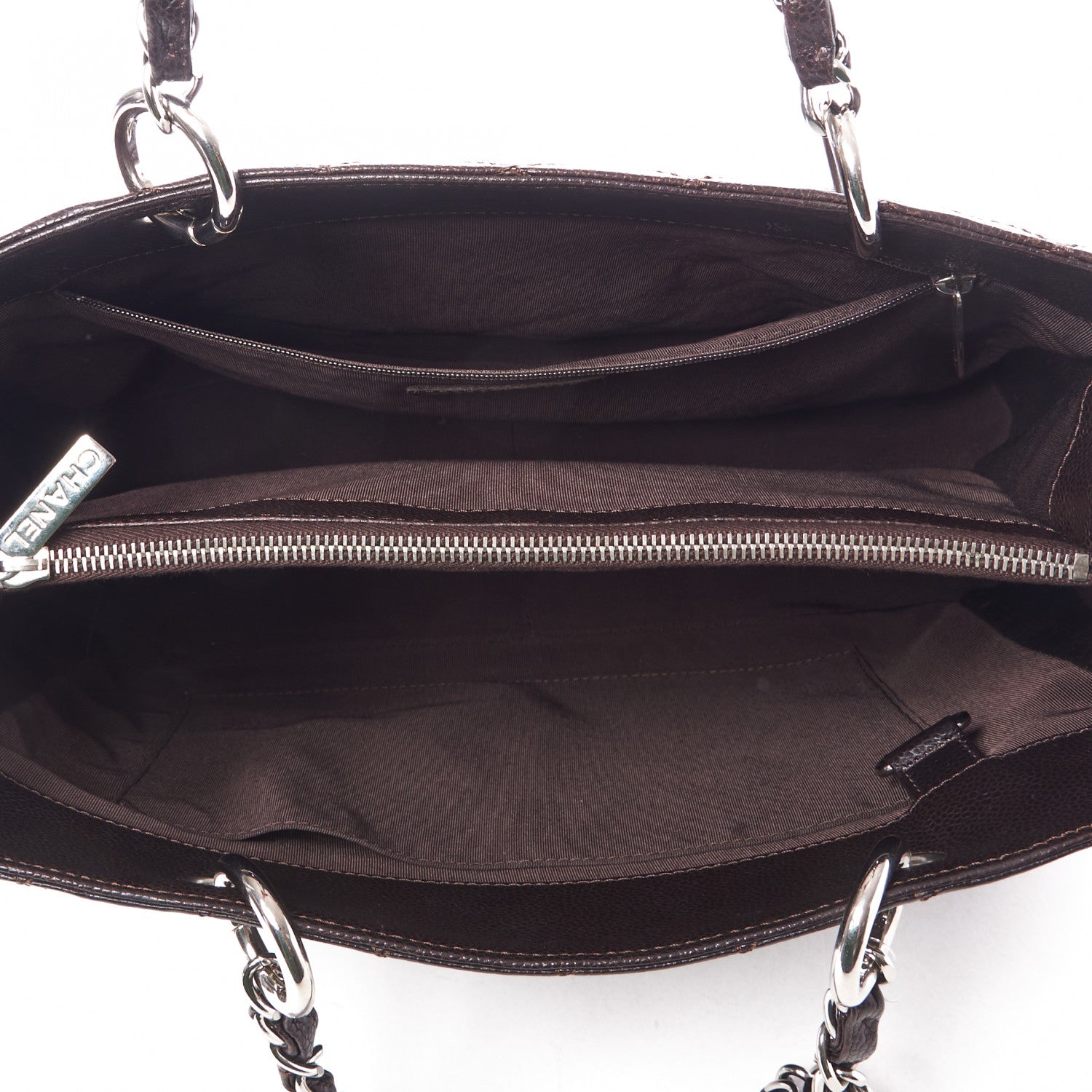 Chanel Caviar Quilted Grand Shopping Tote GST Dark Brown 4 of 9