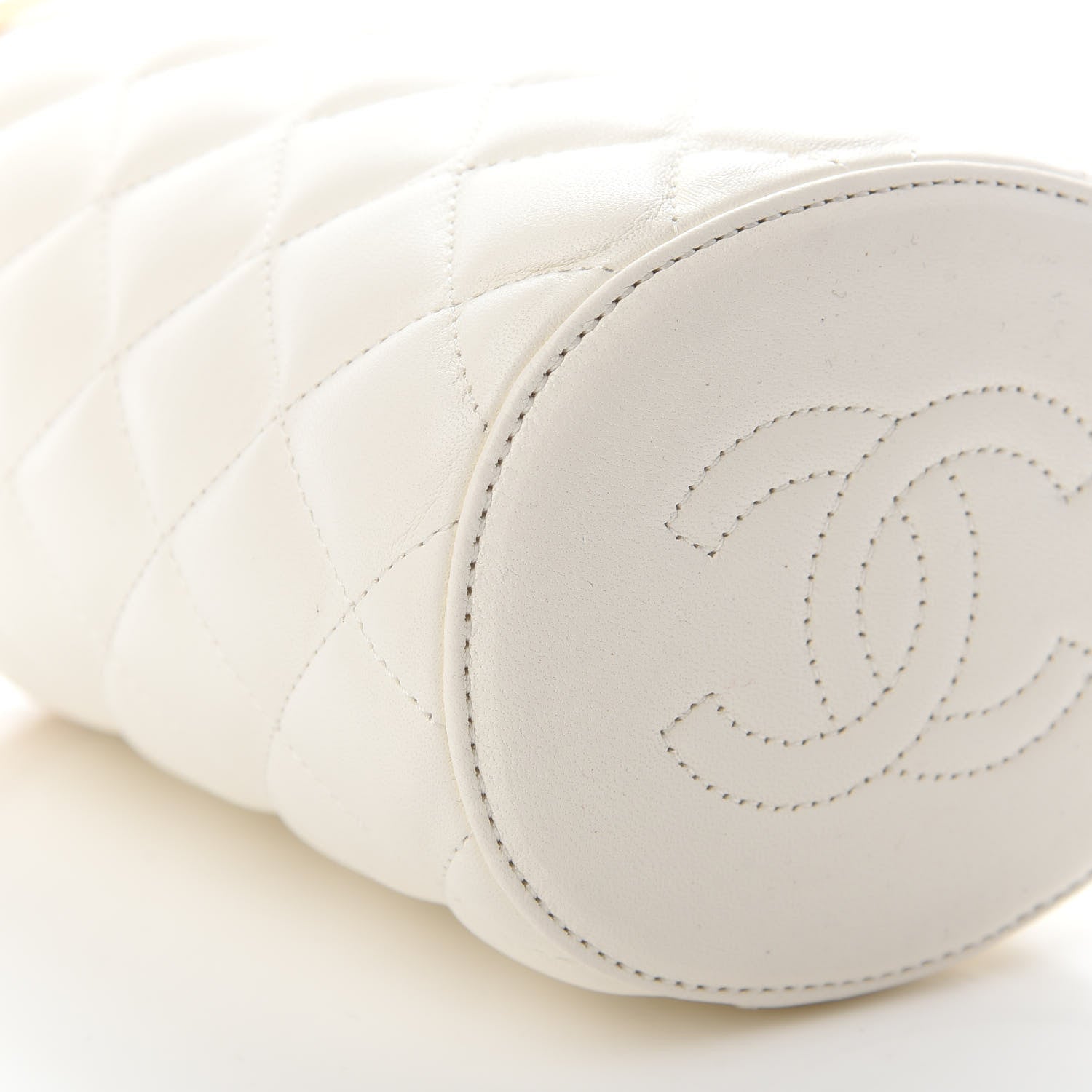 Chanel Lambskin Quilted Crown Box Bag White 8 of 9
