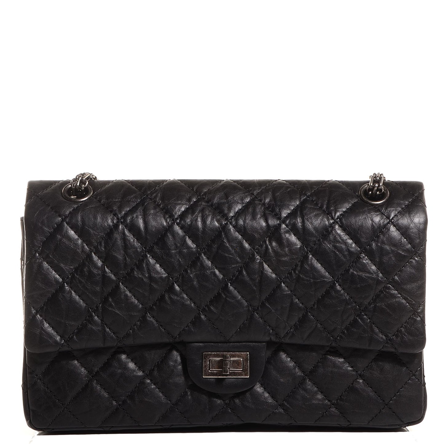 Aged Calfskin Quilted 2.55 Reissue 226 Flap Black