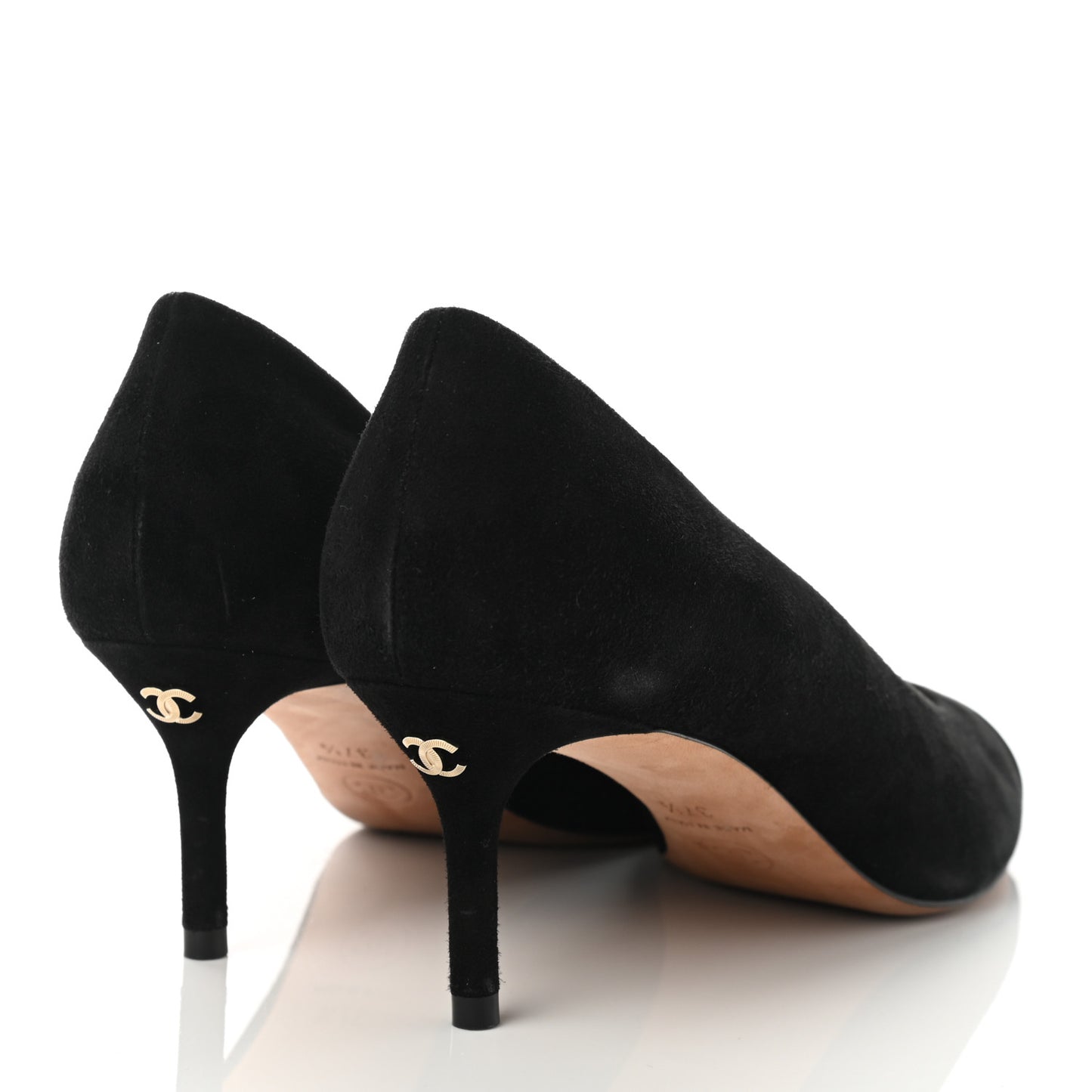 Suede Grosgrain Cap Toe Pumps 37.5 Black