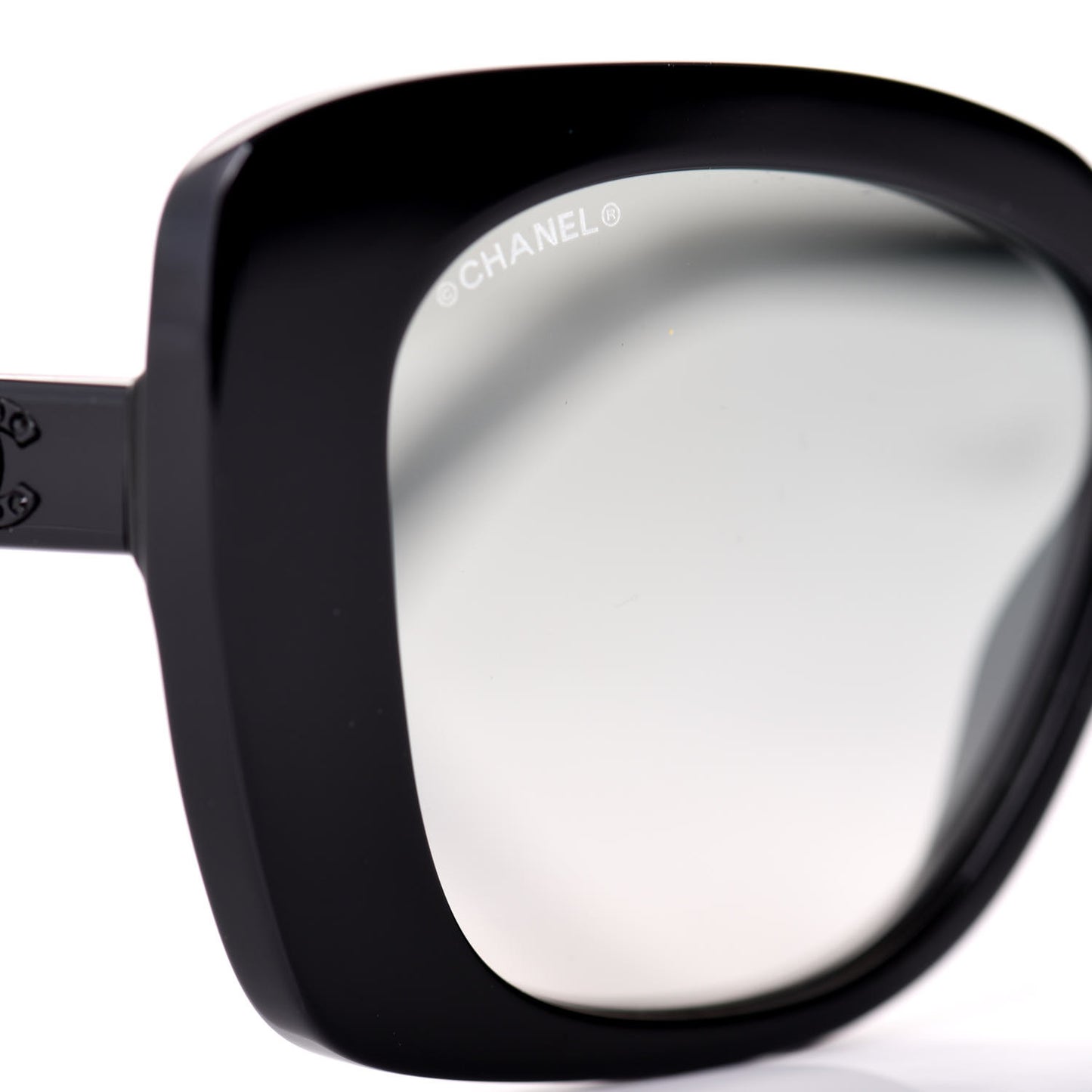 Acetate Strass Square Sunglasses 5422 Black