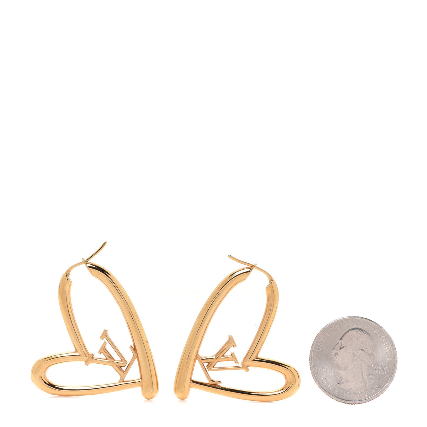 Metal Fall In Love Hoop Earrings GM Gold