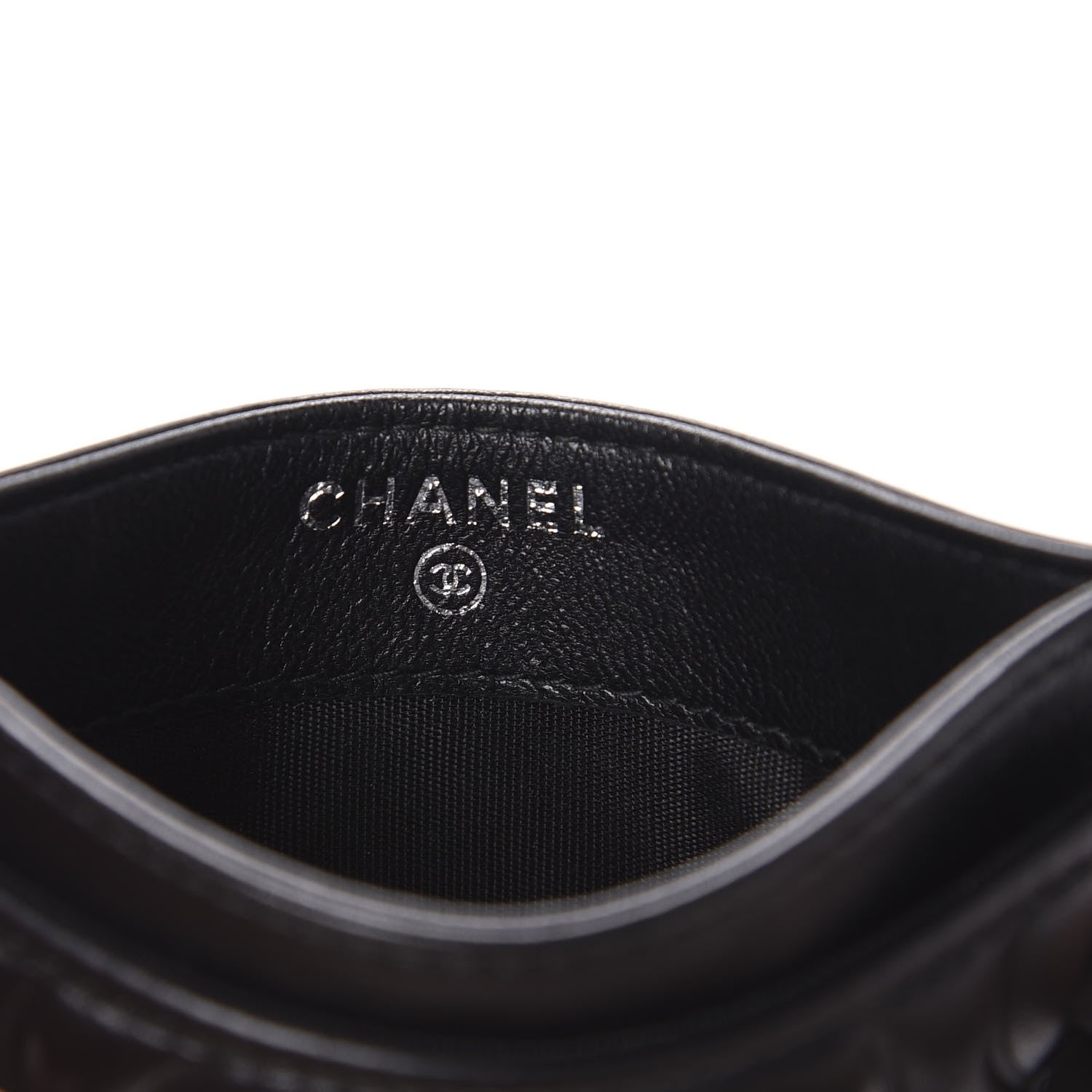 Chanel Lambskin Camellia Embossed Card Holder So Black 6 of 9