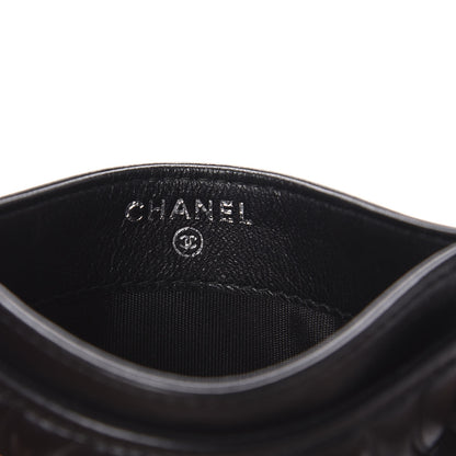 Chanel Lambskin Camellia Embossed Card Holder So Black 6 of 9