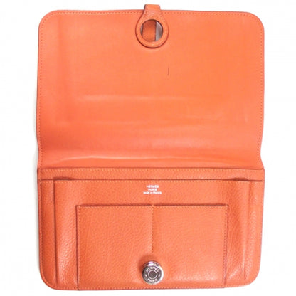 Hermes Togo Dogon Compact Wallet Orange 6 of 9