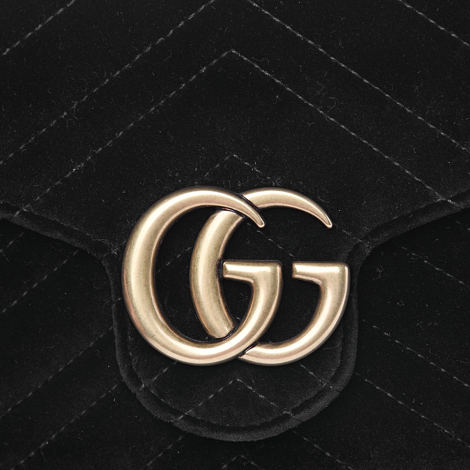 Gucci Velvet Matelasse GG Marmont Chain Wallet Black 10 of 10